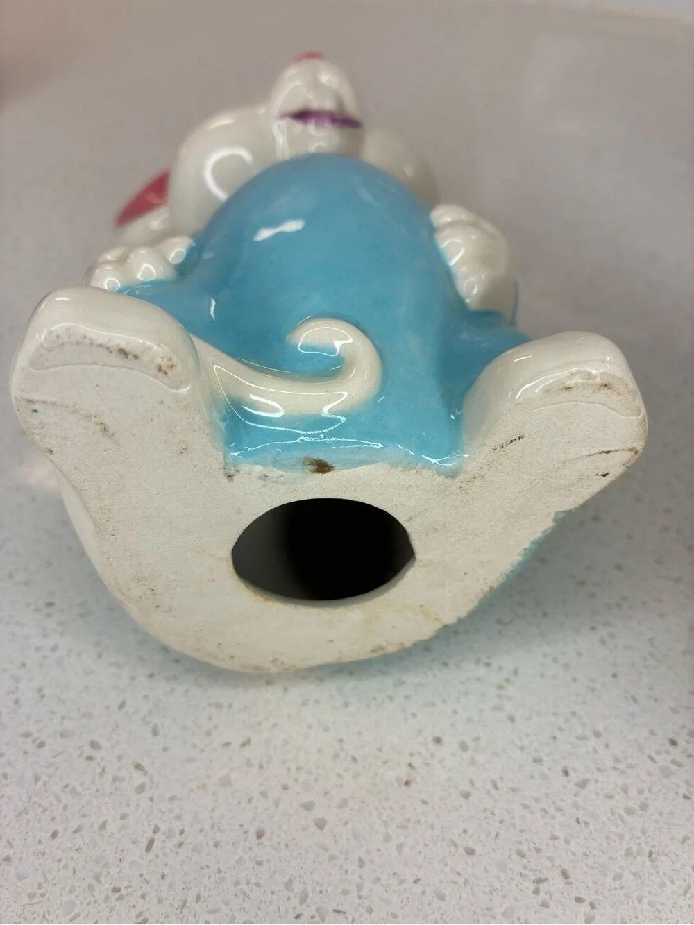 Vintage white Mouse Ceramic figurine approximately 6in.